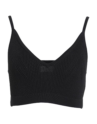 CALVIN KLEIN Cropped Top Schwarz 63% Acetat, 37% Polyamid