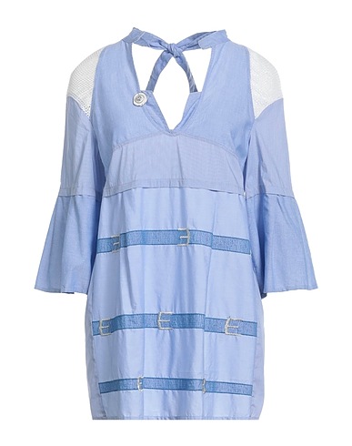 ELISA CAVALETTI by DANIELA DALLAVALLE Top Azzurro 100% Cotone, Poliammide, Elastan, Poliestere