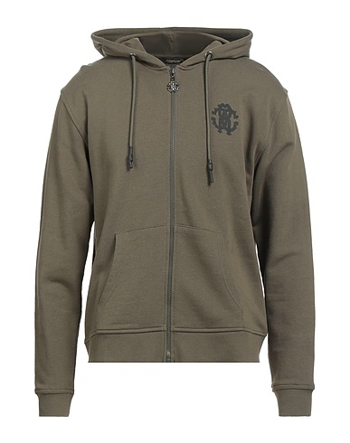 ROBERTO CAVALLI Hooded sweatshirt Military green 100% Cotton