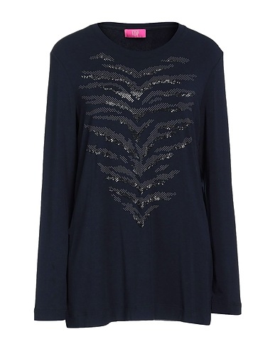 VDP VIA DELLE PERLE T-shirt CLUB Midnight blue 94% Viscose, 6% Elastane