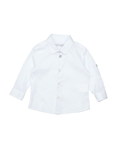 DANIELE ALESSANDRINI Solid colour shirt White 72% Cotton, 25% Polyamide, 3% Elastane