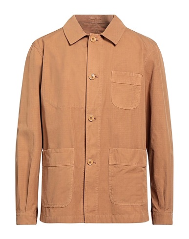PALTÒ Solid colour shirt Camel 100% Cotton