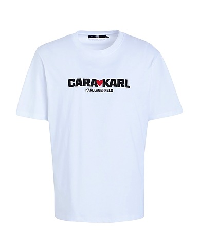 KARL LAGERFELD T-shirt CARA LOVES KARL
 White 100% Organic cotton