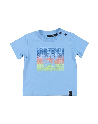 DANIELE ALESSANDRINI T-shirt Pastel blue 95% Cotton, 5% Elastane