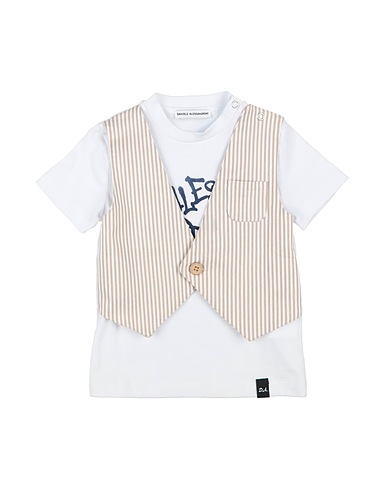 DANIELE ALESSANDRINI T-shirt Beige 97% Cotton, 3% Elastane