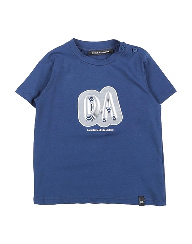 DANIELE ALESSANDRINI T-shirt Navy blue 95% Cotton, 5% Elastane