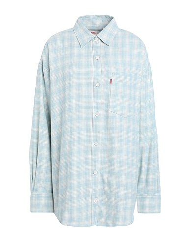 LEVI'S Checked shirt NOLA OVERSIZED SHIRT  Sky blue 100% Cotton