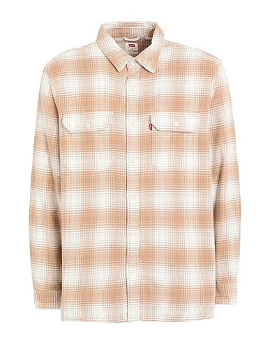 LEVI'S Checked shirt JACKSON WORKER Sand 100% Cotton