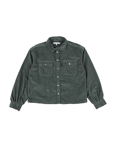 TOMMY HILFIGER Solid colour shirts & blouses Green 85% Cotton, 13% Lyocell, 2% Elastane