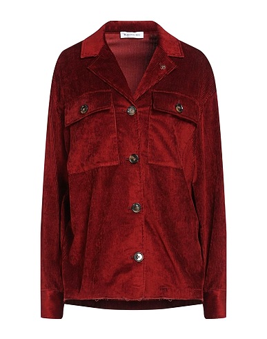 MANUEL RITZ Solid colour shirts & blouses Brick red 55% Cotton, 43% Viscose, 2% Elastane