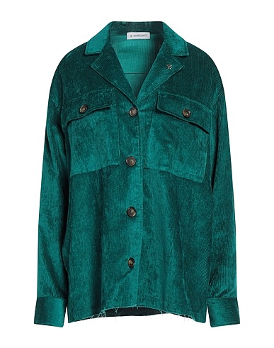 MANUEL RITZ Camicie e bluse tinta unita Verde smeraldo 55% Cotone, 43% Viscosa, 2% Elastan