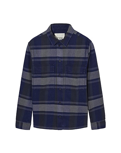 COS Camicia a quadri Blu notte 100% Cotone riciclato