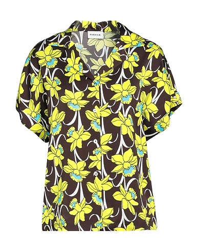P.A.R.O.S.H. Floral shirts & blouses Dark brown 100% Viscose