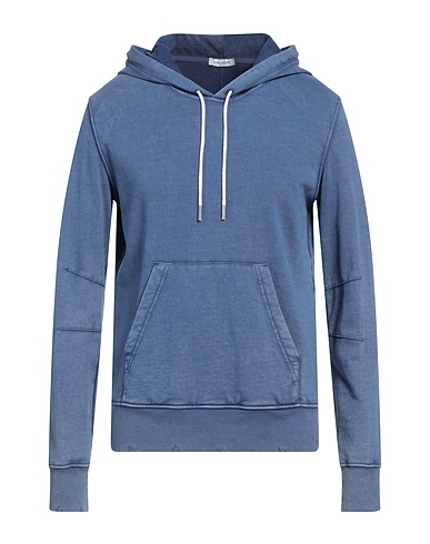 PAOLO PECORA Hooded track jacket  Slate blue 100% Cotton