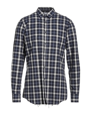 AGLINI Checked shirt Midnight blue 100% Cotton