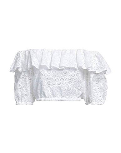 P.A.R.O.S.H. Off-the-shoulder top White 100% Cotton