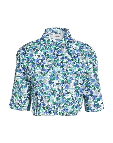VICOLO Floral shirts & blouses Blue 100% Cotton