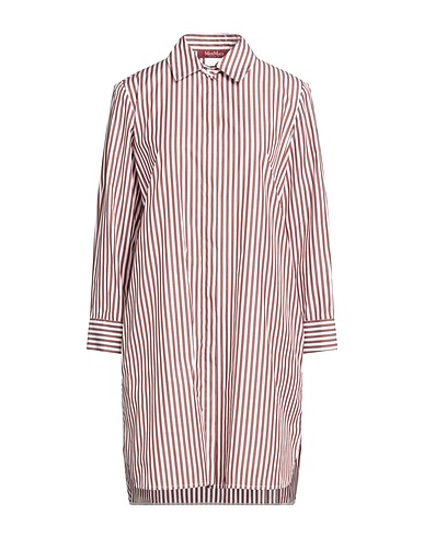 MAX MARA STUDIO 스트라이프 셔츠 초콜릿 브라운 100% 코튼