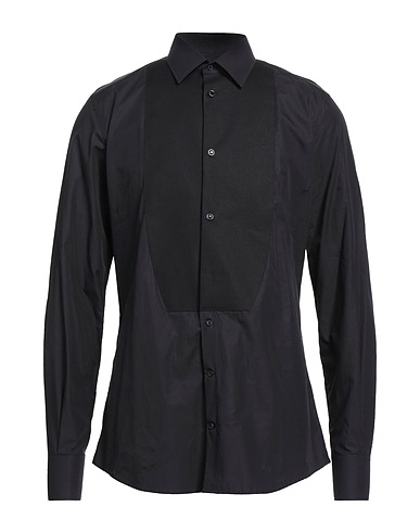 DOLCE&GABBANA Solid colour shirt Black 100% Cotton