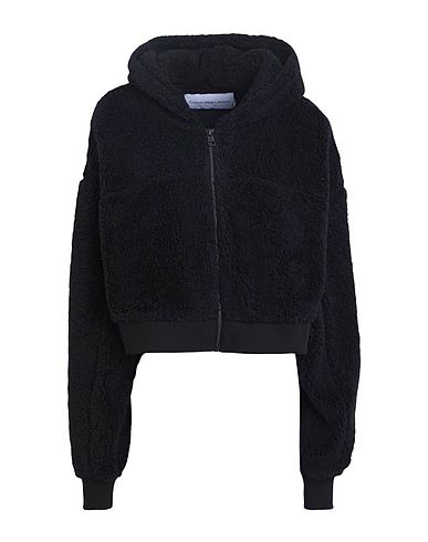 CALVIN KLEIN JEANS Hooded track jacket  Black 100% Polyester