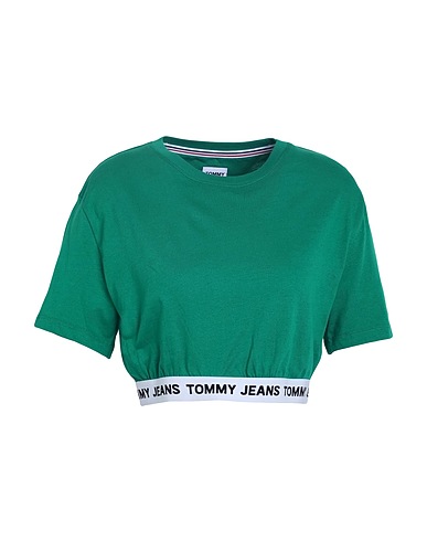 TOMMY JEANS Crop top Verde 100% Cotone