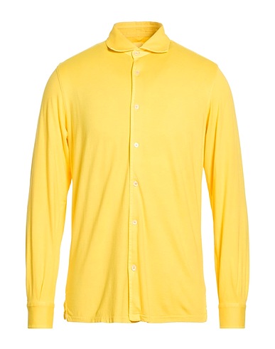 FEDELI Solid colour shirt GIALLO 100% Cotton