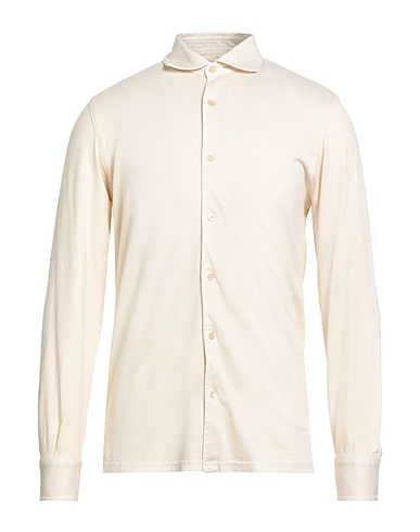 FEDELI Solid colour shirt BEIGE 100% Cotton