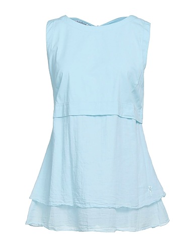 EUROPEAN CULTURE Top Celeste 98% Cotone, 2% Elastan