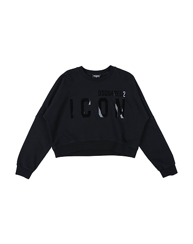 DSQUARED2 Hooded track jacket  Black 100% Cotton, Elastane