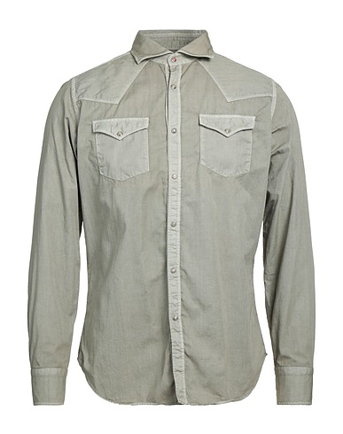 BOLZONELLA 1934 Solid color shirt Military green 100% Cotton