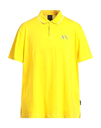 ARMANI EXCHANGE Polo shirt Yellow 100% Cotton, Polyester