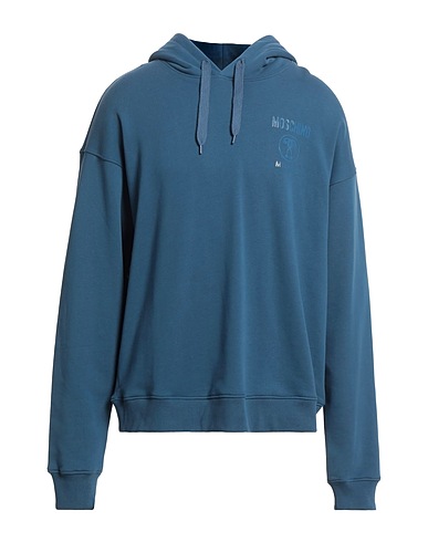 MOSCHINO Hooded track jacket  Pastel blue 100% Cotton