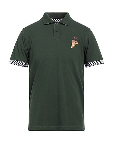SUN 68 Polo shirt PIZZA&SUSHI Military green 95% Cotton, 5% Elastane