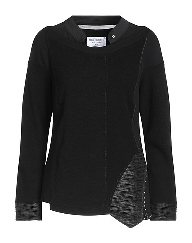 ELISA CAVALETTI by DANIELA DALLAVALLE Sweatshirt Black 95% Cotton, 5% Elastane, Viscose, Polyester, Polyamide