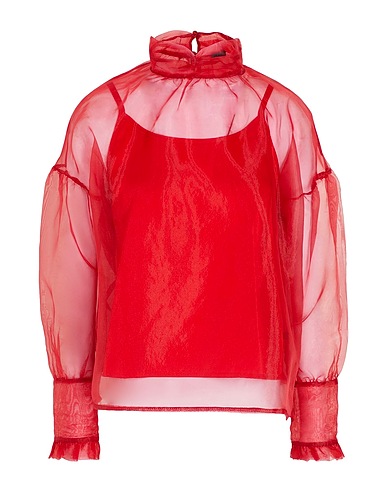 8 by YOOX Top ORGANZA PUFF-SLEEVE BLOUSE W/ CAMISOLE
 Ziegelrot 100% Polyester