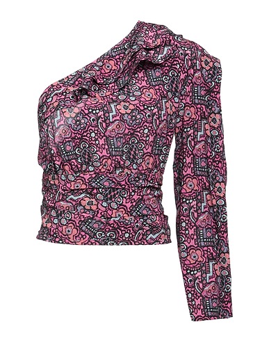 ISABEL MARANT One-shoulder top Purple 91% Silk, 9% Elastane