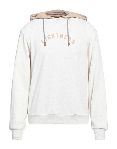 ELEVENTY Hooded track jacket  Ivory 85% Cotton, 15% Polyethylene