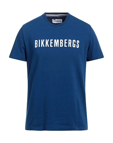 BIKKEMBERGS T-shirt Blue 95% Cotton, 5% Elastane