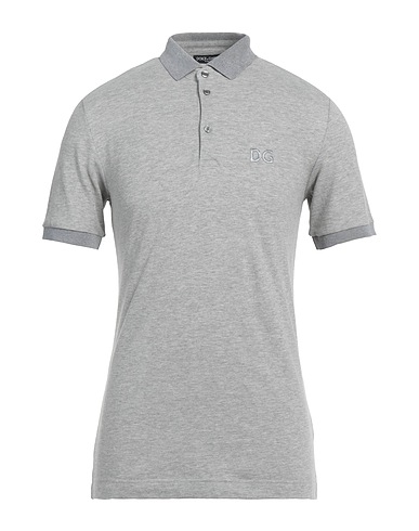 DOLCE&GABBANA Polo shirt Light grey 100% Cotton