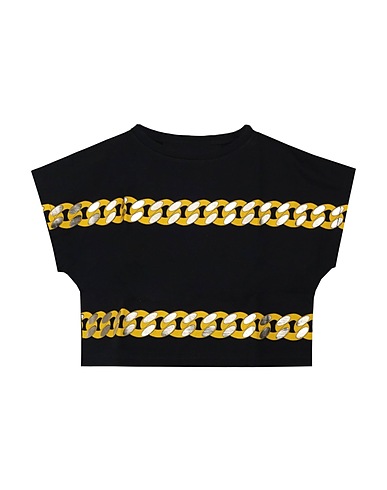 BALMAIN Top BALMAIN CROP TOP Nero Cotone