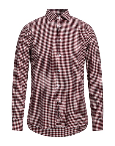 CÀRREL Camicia a quadri Rosso 80% Cotone, 20% Lana