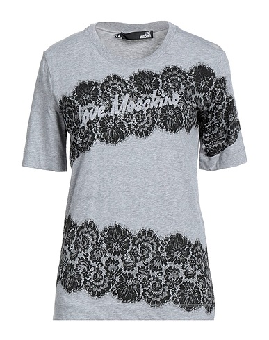 LOVE MOSCHINO T-shirt Grey 100% Cotton, Elastane