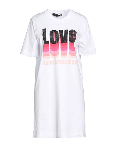 LOVE MOSCHINO Short dress White 95% Cotton, 5% Elastane