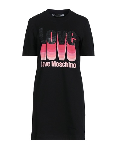 LOVE MOSCHINO Short dress Black 95% Cotton, 5% Elastane