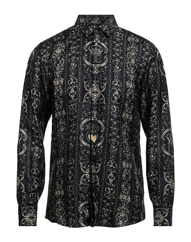 DOLCE&GABBANA Patterned shirt Black 100% Silk