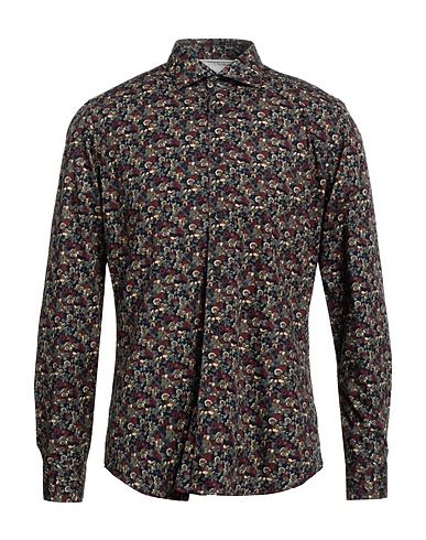 BRIODUE Patterned shirt Midnight blue 100% Cotton
