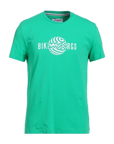 BIKKEMBERGS Basic T-shirt Green 95% Cotton, 5% Elastane