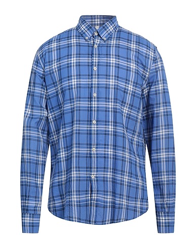 BROOKSFIELD Checked shirt Blue 100% Cotton