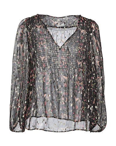 SANDRO Top Black 85% Silk, 15% Metallic fiber