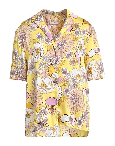 SANDRO Hemden und Blusen mit Blumen Gelb 100% Polyester, Perlmutt